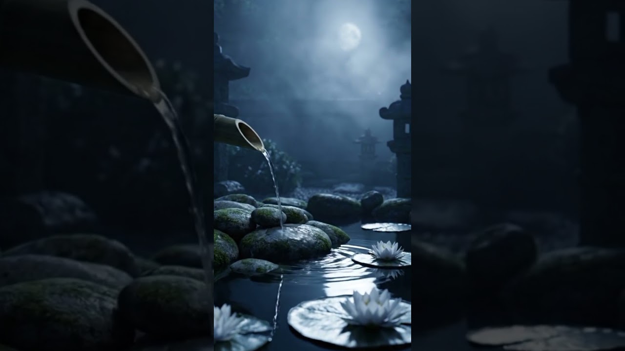 Moonlight Zen Garden 🌙 Flowing Water Meditation