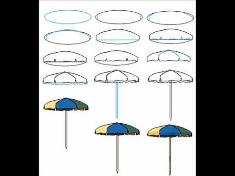 How To Draw A Beach Umbrella Easy Simple Step By Step Drawing Tutorial