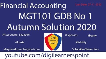 MGT101 GDB No 1 Autumn Solution 2020-VU-Financial Accounting