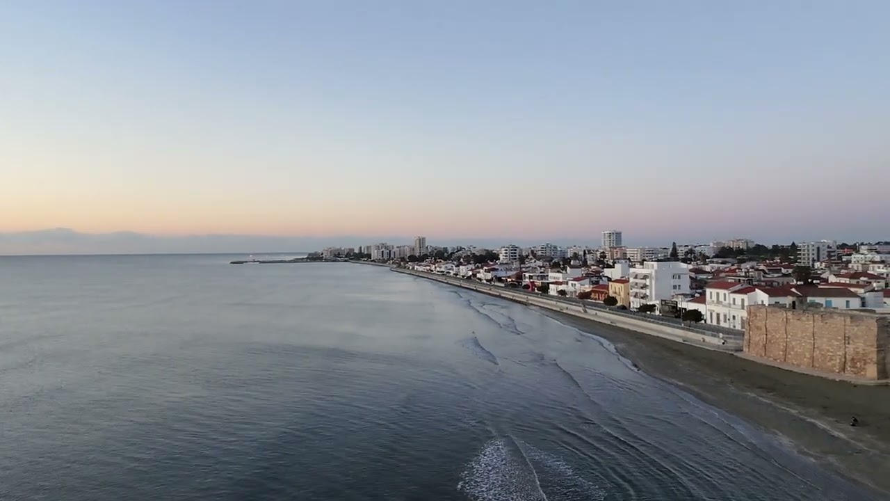 Larnaca municipal beach. Sunrise