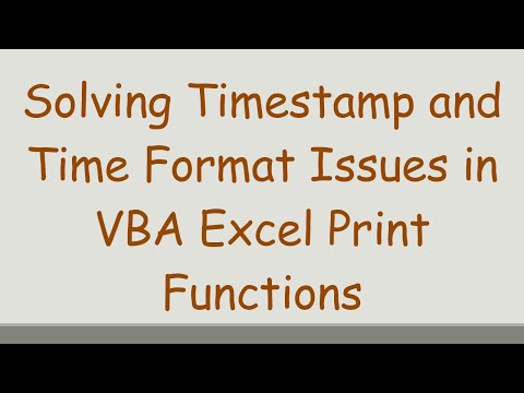 Solving Timestamp and
