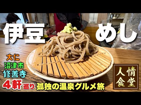 おっさんの休日旅【伊豆旅行4軒巡り】旨いそばと温泉からの分厚い肉で悶絶！『飯テロ』十割そばさくだ/修善寺駅そば/ひらい精肉店/筥湯/炭焼きさわやか/Travel Japan Izu Shizuoka