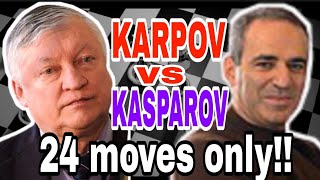 Karpov vs Kasparov 24 moves King's Indian defense.