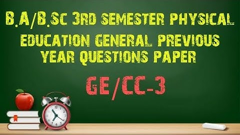B.A 3rd sem physical education general question paper #Calcutta #university  GE/CC-3#1_2_learn