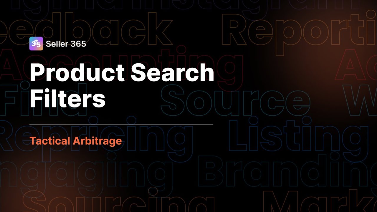 Tactical Arbitrage 1.0 - Product Search Filters