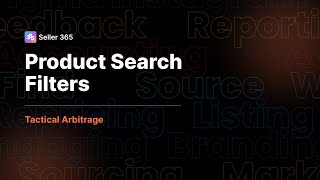 Tactical Arbitrage Classic - Product Search Filters