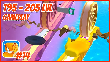 Passed the levels with the Different Skins | Spiral Roll - level 195 to 205 | Gameplay #14