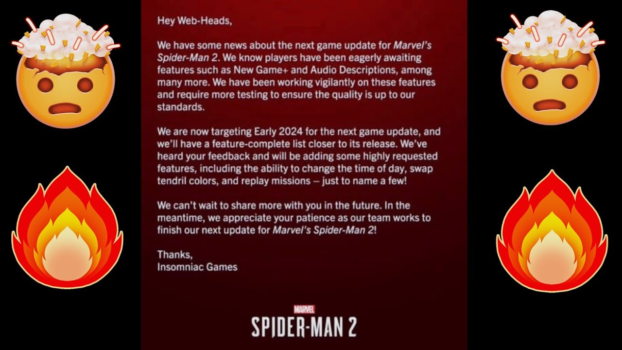 Marvel's Spider-Man 2 New Game Plus, Audio Descriptions Delayed To Next  Year - Game Informer