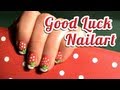 happy new year lucky charm nail art ♥ design that will bring you luck for 2012