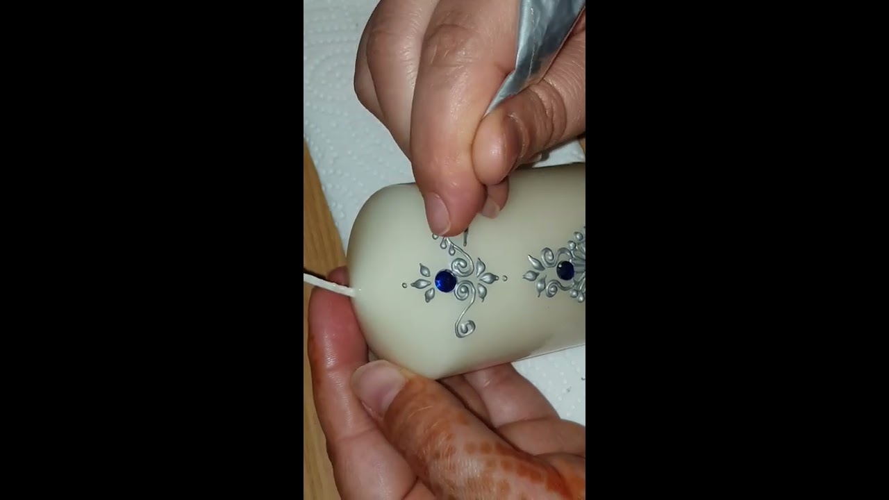 طريقة تزين ونقش الشموع موديل جديد وخفيف في الخدمه