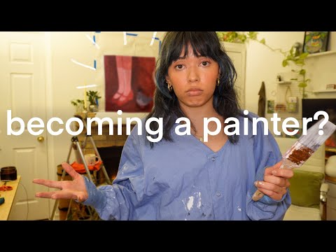 Digital artist tries acrylic painting (painting a pigeon)