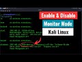 How to enable and disable monitor mode in kali linux 2024