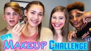 GUYS Makeup Challenge! MattyBRaps vs Justin ft Gracie & CeCe