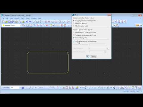VariCAD - Example of 2D Drawing, Offsets and Hatching