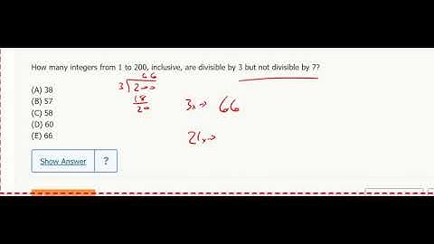 Div. 14- How many integers from 1 to 200, inclusive, are divisible by 3 but not by 7?