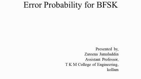 Error Probability for BFSK