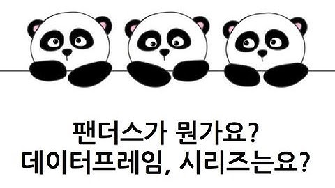 [Pandas 강의] 팬더스, 데이터프레임, 시리즈 알아보기