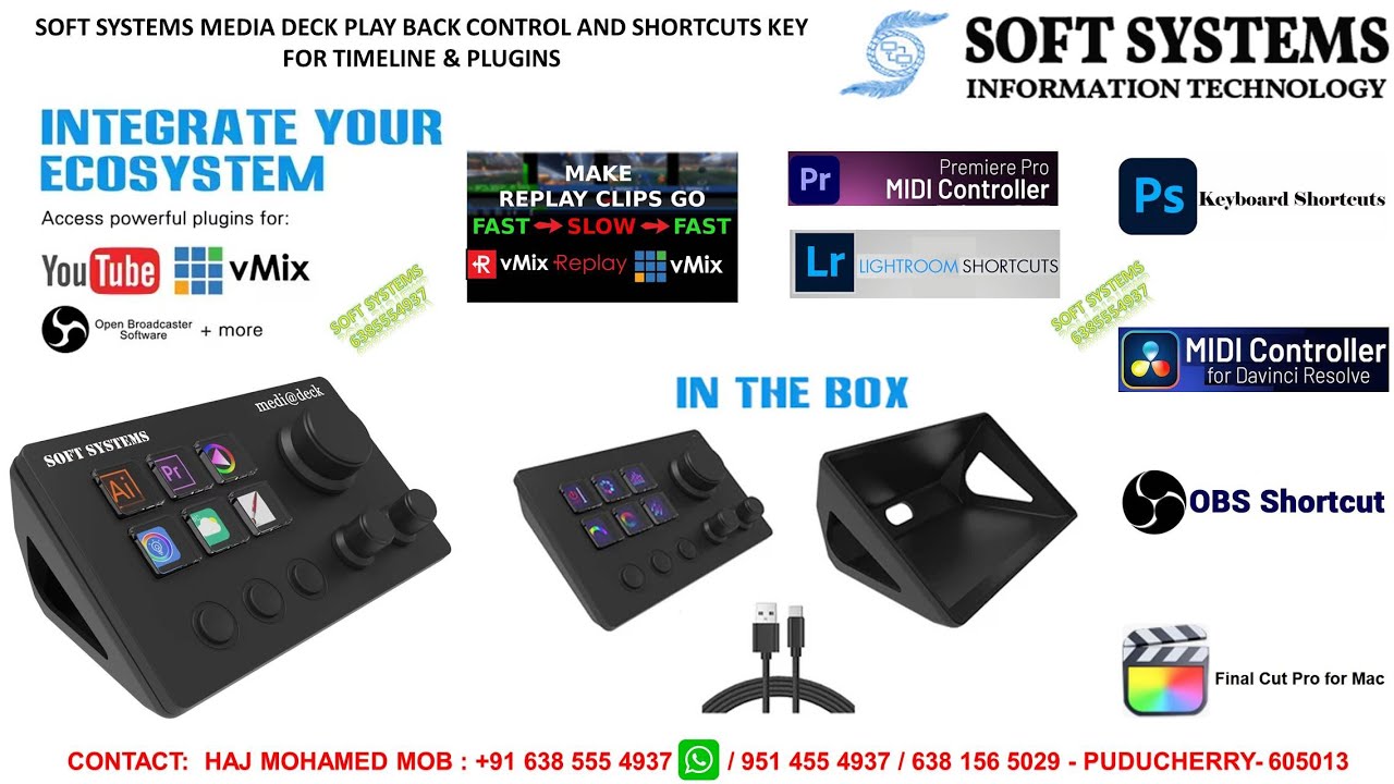 SOFT SYSTEMS MEDIA DECK FOR VMIX SHORTCUTS AND REPLAY CONTROLLER