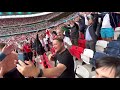 England fans sing Sweet Caroline after beating Germany