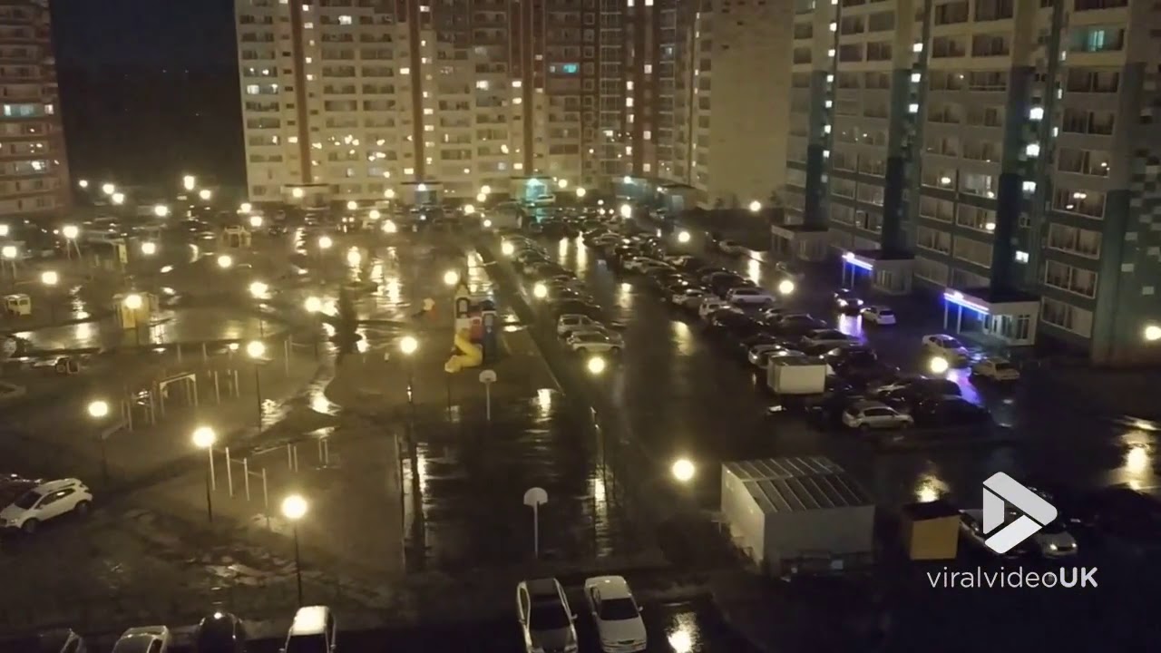 Thunder sets off multiple car alarms Viral Video UK YouTube