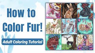 How to Color Fur in Adult Coloring Books Step by Step Coloring Tutorial