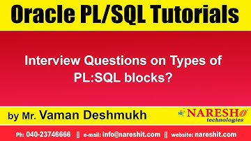 Interview Questions on Types of PL:SQL blocks? | Oracle PL/SQL Tutorials | by Mr.Vaman Deshmukh