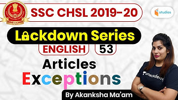 1:00 PM - SSC CHSL 2019-20 (Crash Course) | English by Akanksha Ma