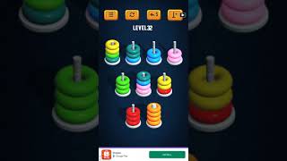 Hoop Sort Puzzle - Color Ring Stack Sorting Game Level 32 Solution