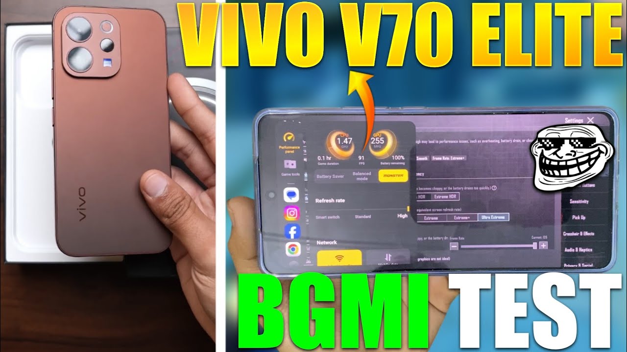 Vivo V70 Elite Bgmi Test | Vivo V70 Pubg Test | Sd 8s Gen 3 Processor 🖤🤬