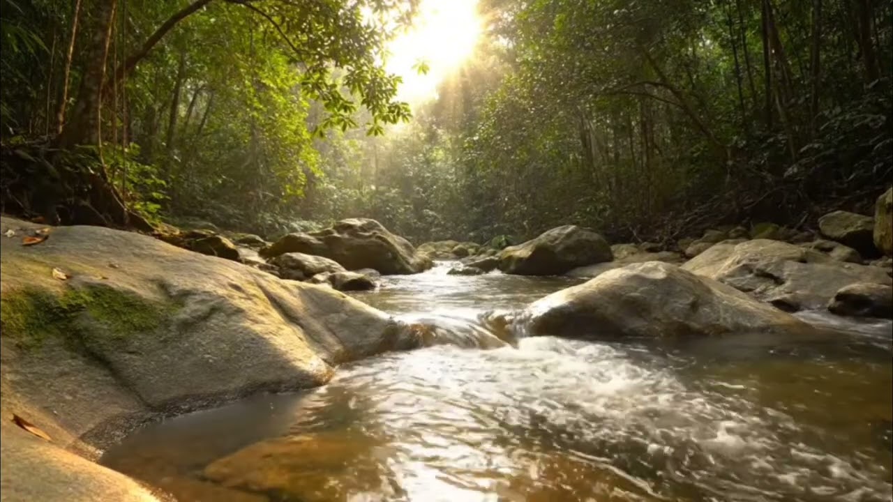 Relaxing Water Sounds in the Beautiful River, Soothing Water Sounds for Sleep Asmr to Relieve Stress