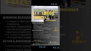Job opportunities #mechanicalengineerjobs #electricalengineerjobs #graduates #b&jo