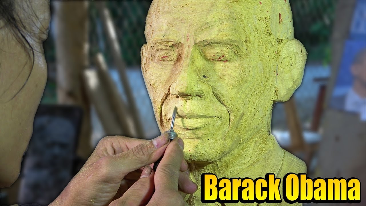 Wood Carving Amazing Barack Obama | Craftsman Wood Wooking Tool