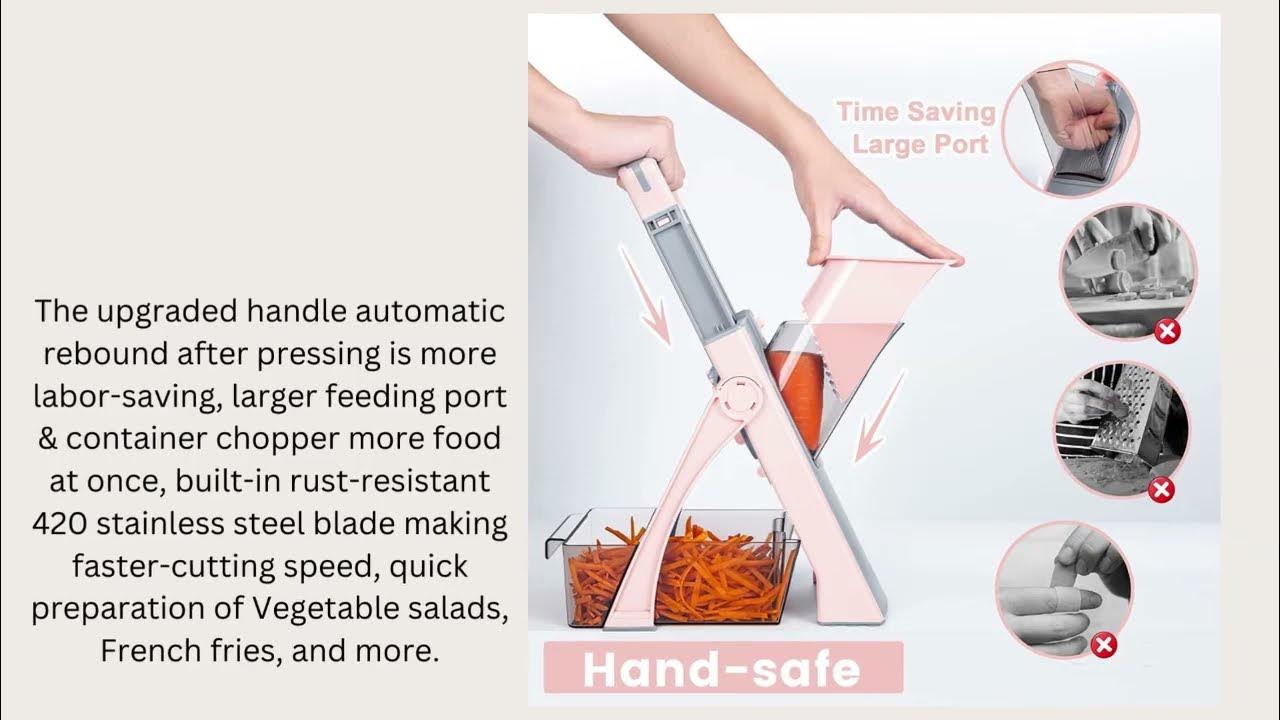 Geoffrey Zakarian Safe Slice Upright Mandoline w/ Thickness Adjustable -  Orange