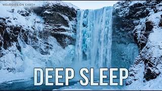 Sleep Instantly ❄️ Frozen Waterfall, Ice River &amp; Powerful Winter White Noise