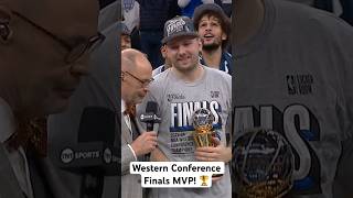 Luka Doncic Wins The Magic Johnson Trophy as the Western Conference Finals MVP!🏆🔥|#Shorts