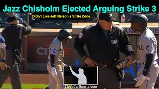 E4 - Jazz Chisholm Ejected After Latest Non-Ball 4 Bat Flip as Umpire Jeff Nelson Calls Strike 3