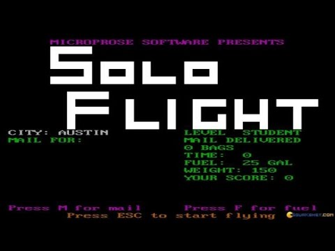 Solo Flight gameplay (PC Game, 1985)