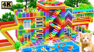 DIY- How to Build Minecraft Mansion Have Amazing Rooftop Garden and Rainbow Staircase For Cute Pets