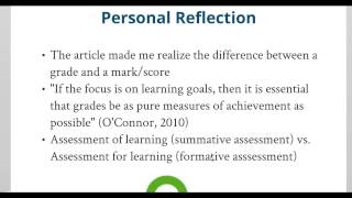 Analysis of Article on Assessment