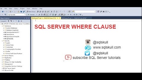 Where Clause in SQL Server