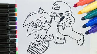 Sonic and Super Mario Coloring Pages | Sonic The Hedgehog | Coloring Pages Sonic and Super Mario Coloring Pages | Sonic The Hedgehog | Coloring Pages