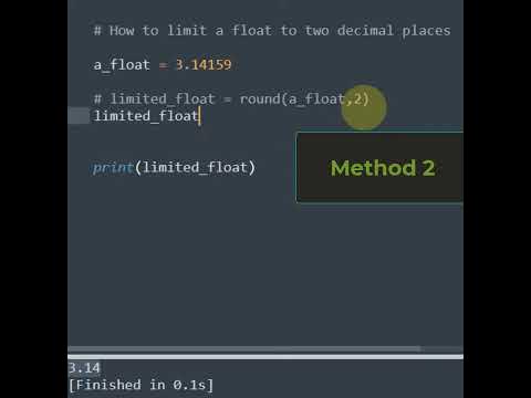 How to limit a float to two decimal places in Python #shorts - YouTube
