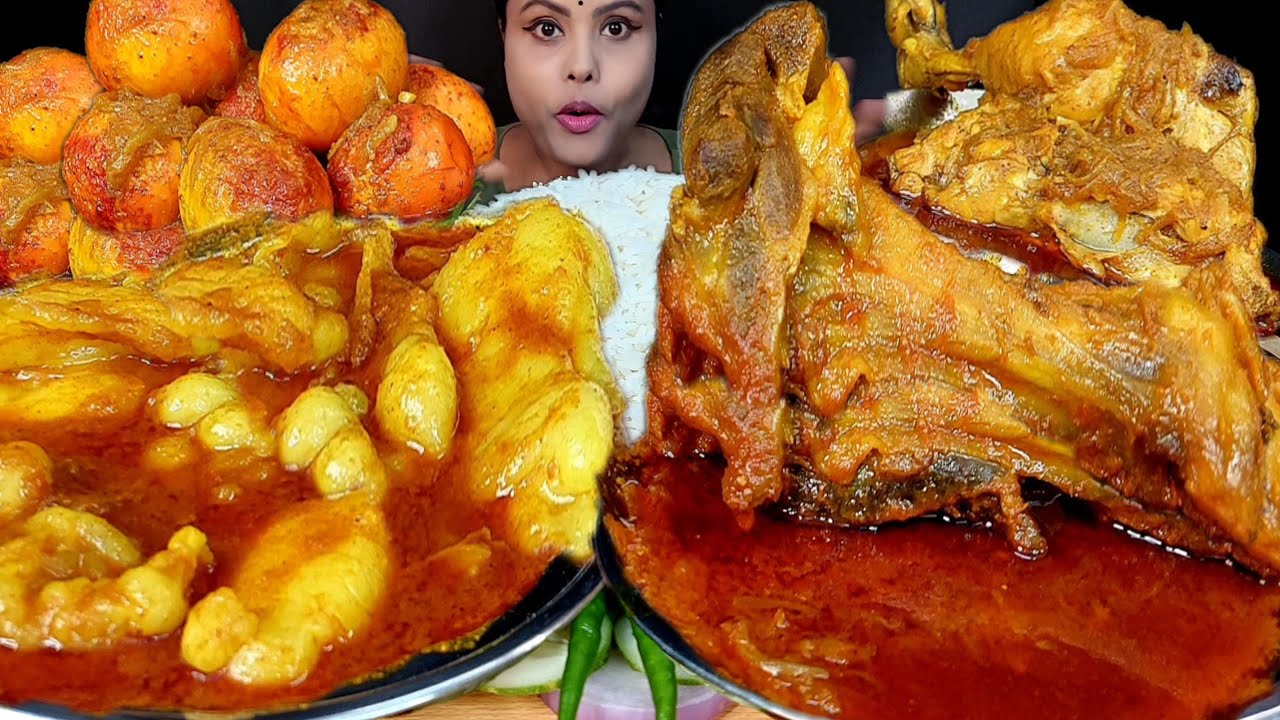 Eating Show Mutton Curry With Mutton Fat Curry Rice Asmr Eating Spicy Egg Curry Mukbang Chickencurry