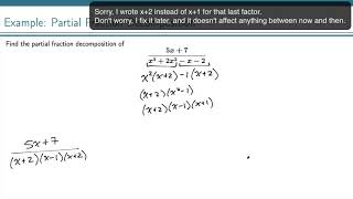 Partial Fraction Decomposition