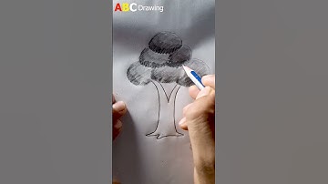 A Tree Drawing With Pencil Sketch | Easy Tree Drawing Tutorial #shorts