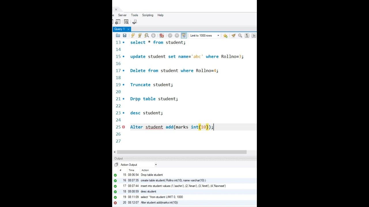 Adding new column in existing table in sql youtube