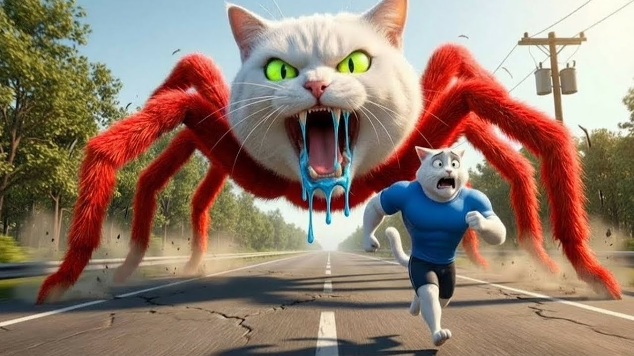 Hero Dad Cat Saves His Kitten From a Ferocious Shark Ambush! 