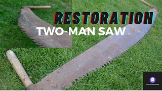 (RESTORING) Antique old Rusty Two-man Crosscut saw