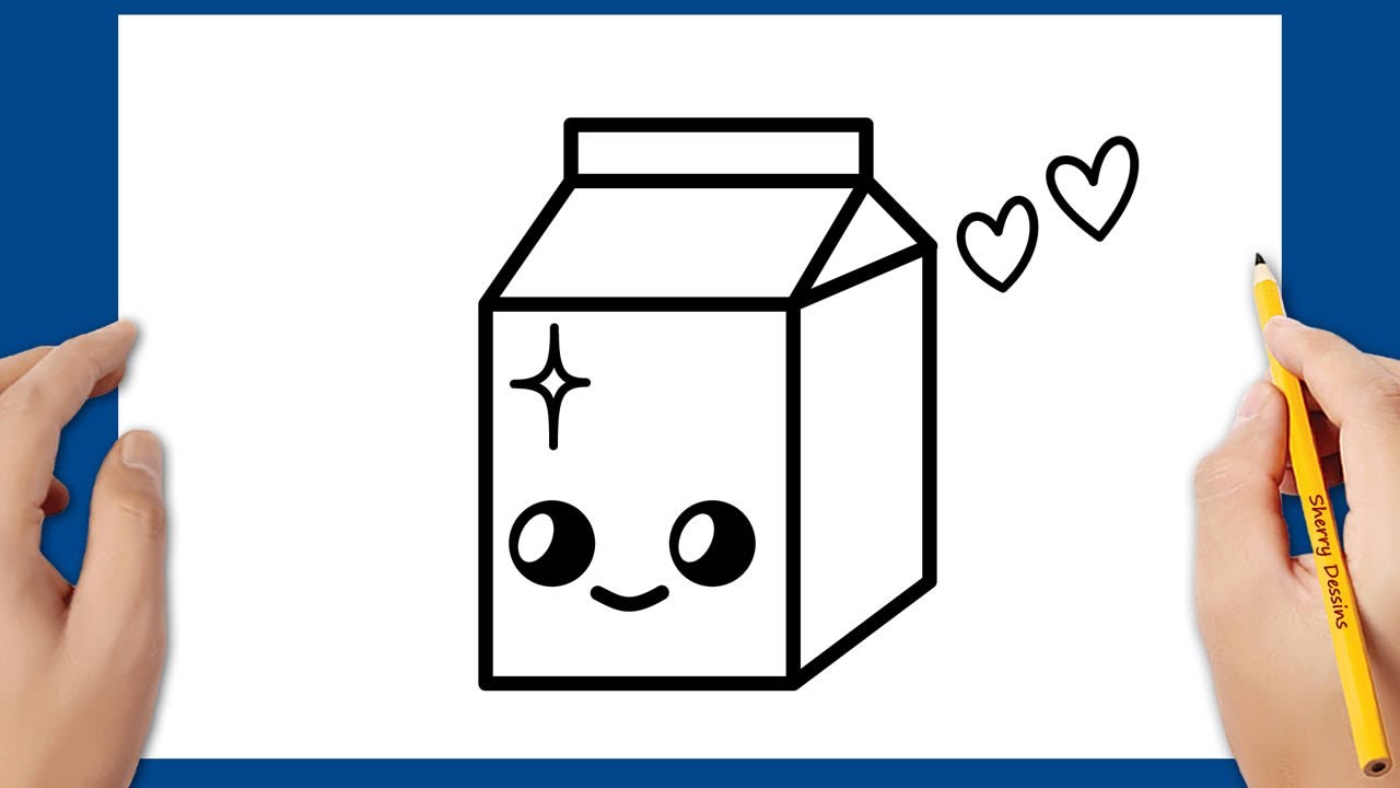 Comment dessiner un carton de lait kawaii | Dessins mignons et faciles
