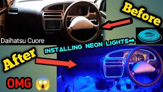 Installing Neon 🌀strip lights on my car dashboard🚗😍,full installation process screenshot 5